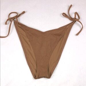 Aerie Tan String Tie Bikini Bottom Sz XL (S1)